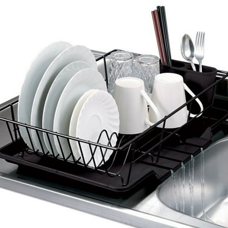 Home Basics 3-Piece Kitchen Sink Dish Drainer Set- (Best Price Kitchen Sinks)