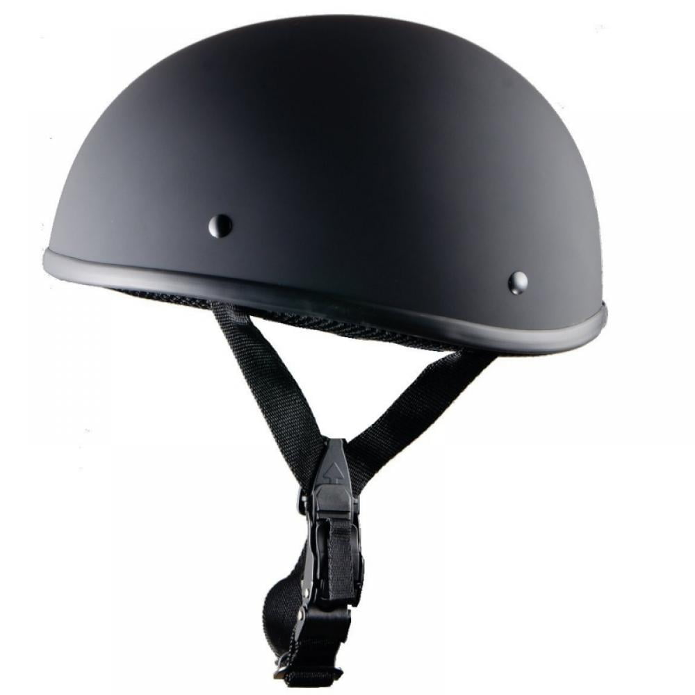 Matte Black DOT Adult German Motorcycle Safety Half Face Crash Helmet Cruiser XL 
