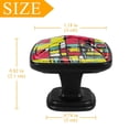 thumbnail image 4 of 4 Pcs Cabinet Handle Drawer Pulls Abstract Doodle Art Knobs with Screws Square Furniture Office Cabinet Knob Decoration, 4 of 7