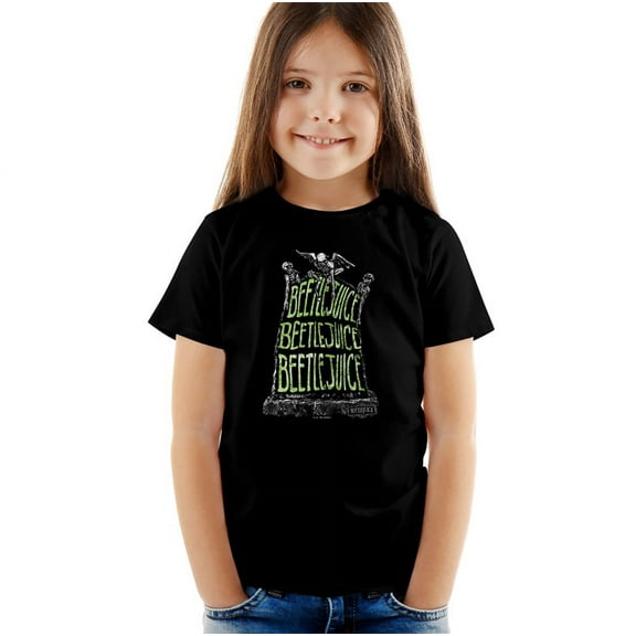 Beetlejuice Headstone Name Kids T Shirt (3) for Youth Toddler Boys and Girls, Black