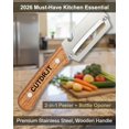 thumbnail image 5 of AsdQ Zero Snag Wooden Peeler, Zero Snag Wooden Kitchen Tool, 2-in-1 Multifunctional Fruit Vegetable Peeler Hand Stainless Steel Cutter Slicer for Potato Apple Pumpkin Papaya Cooking (1 Pcs, 5 of 7