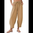 thumbnail image 1 of Pantalones Rectos Holgados Informales de Algodón y , Color Caqui, Talla XXL, 1 of 5