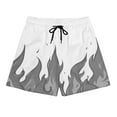thumbnail image 4 of Ecqkame Mens Flame Graphic Shorts Fashion Cool Lightweight Running Athletic Shorts Drawstring Waist Casual Track Beach Shorts 04-Gray-C L, 4 of 9