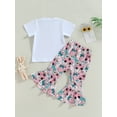 thumbnail image 3 of Inevnen Baby Girl Easter Outfits My 1st Easter Ruffle Sleeve Letter Romper Bunny Flare Pant, 3 of 8