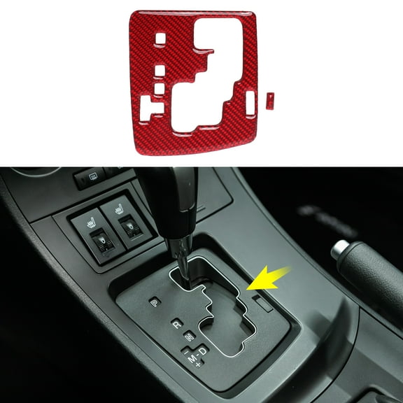 Unique Bargains ABS Gear Shift Knob Button Cover for Mazda 3 Axela 2010-2013 Console Gear Panel Control Decal Trim Sticker Interior Accessories Red