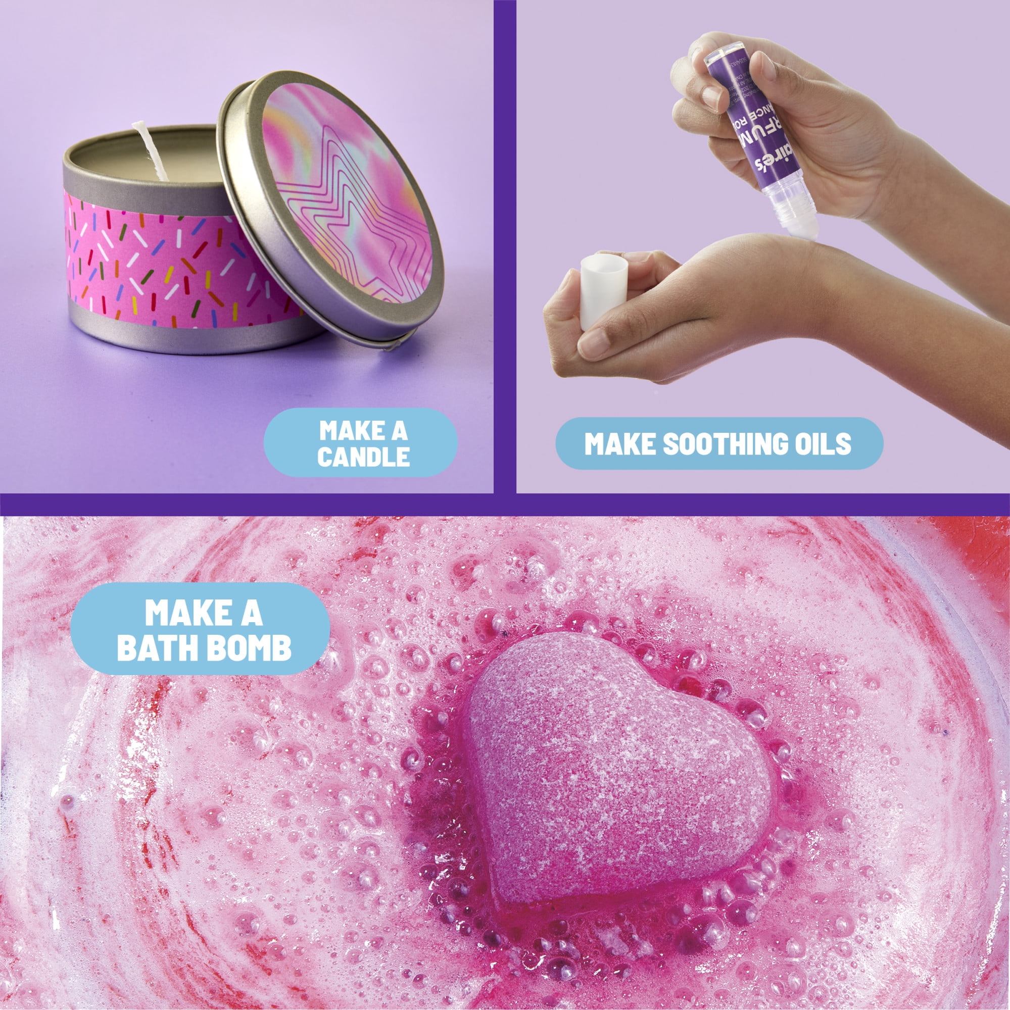 Claire’s® DIY Spa Relaxation Craft Kit, Kids Spa Kit, Bath Bomb Making Set, Self-Care Arts & Crafts