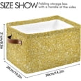 thumbnail image 4 of FREEAMG Golden Glitter Texture Storage Basket 1 Pack, Collapsible Organizer Large Toys Clothes Storage Bin with Handle for Home, Office, Shelves, Closet, 4 of 7