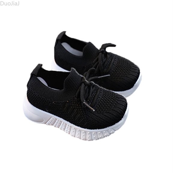 DuoJiaJ Cute Mesh Shoes Boy Girl Infant Non Slip First Infant Sneakers Size 7 M,Black