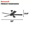 thumbnail image 6 of Honeywell Schilling 52" Ceiling Fan w/ Remote, & Reversible Blades, Matte Black, 6 of 11
