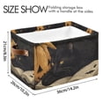 thumbnail image 4 of Yayeee Canvas Storage Basket with Handles for Shelves Fabric Bins Closet Organizer, Retro Halloween Cat, 4 of 8