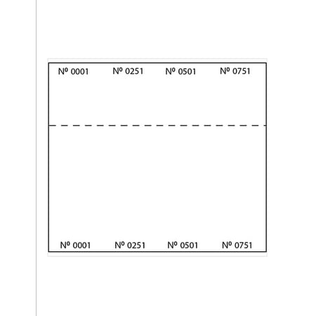 Print-Ready Numbered Ticket Sheets, 8-1/2" x 13", 8 Tickets Per Sheet ...