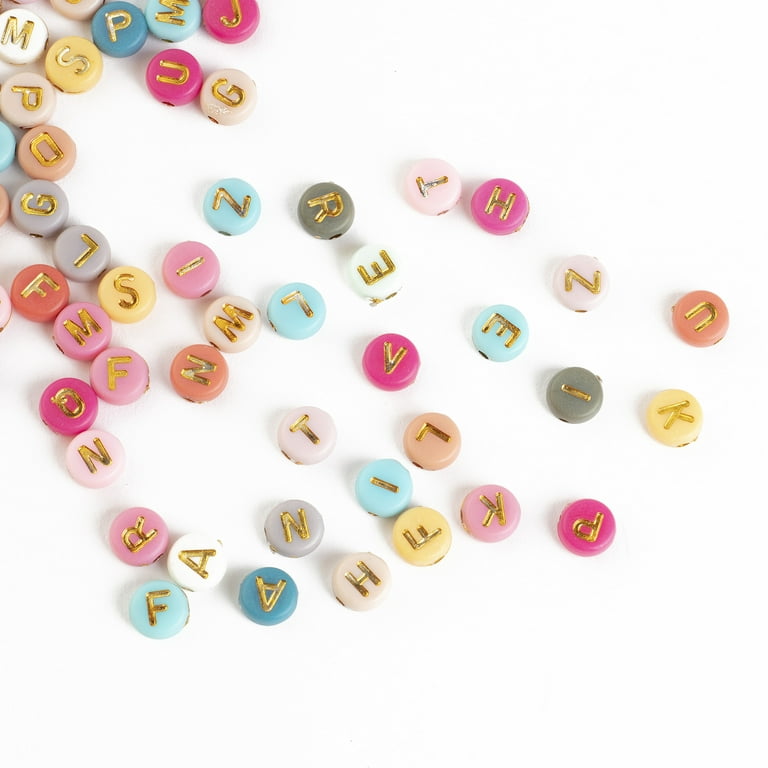 Alphabet Bead, Assorted Mix of Colors and Styles , 7mm Round