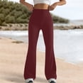 thumbnail image 2 of Audhol Flare Yoga Pants for Women 2025 Womens High Waist Leggings Regular Solid Flared Pants Active Workout Yoga Pants Trousers Womens Yoga Pants Wine L, 2 of 5