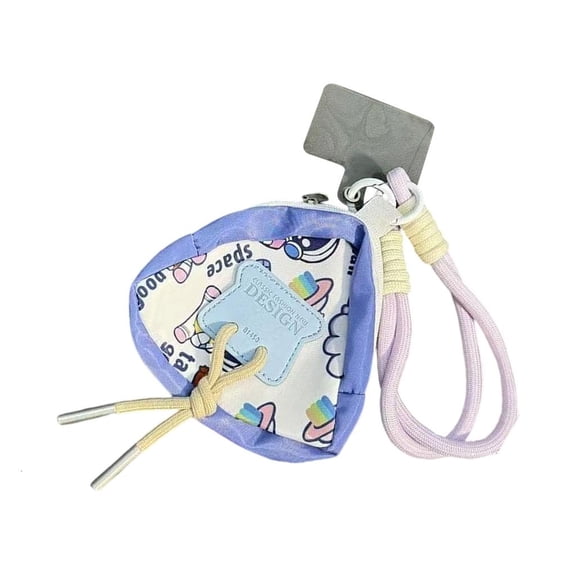 Colorful Nylon Travel Coin Purse Practical Small Bag and Lanyard For Daily Use