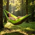 thumbnail image 4 of Portable Foldable Outdoor Hammock, Nylon Multicolor Single/Double Size With Solid Load Capacity, Compact Hanging Swing for Camping, Travel, Backyard Leisure Rest, 4 of 5