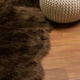 thumbnail image 4 of Ultra Soft Faux Sheepskin Fur Shag Rug Dark Brown 4' x 6' Sheepskin, 4 of 7