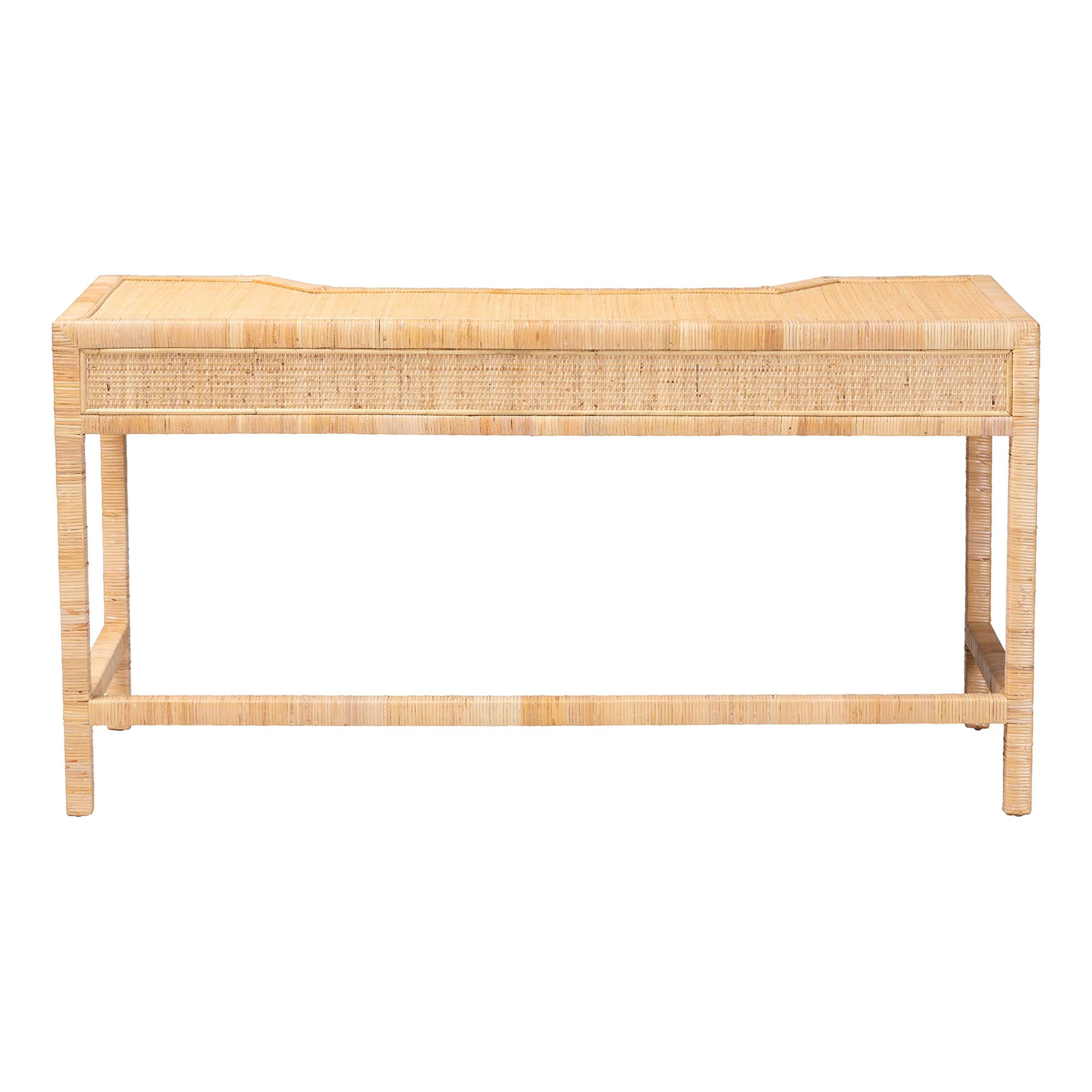 bali & pari Kalimantan Boho Desk, 3-Drawer, Natural