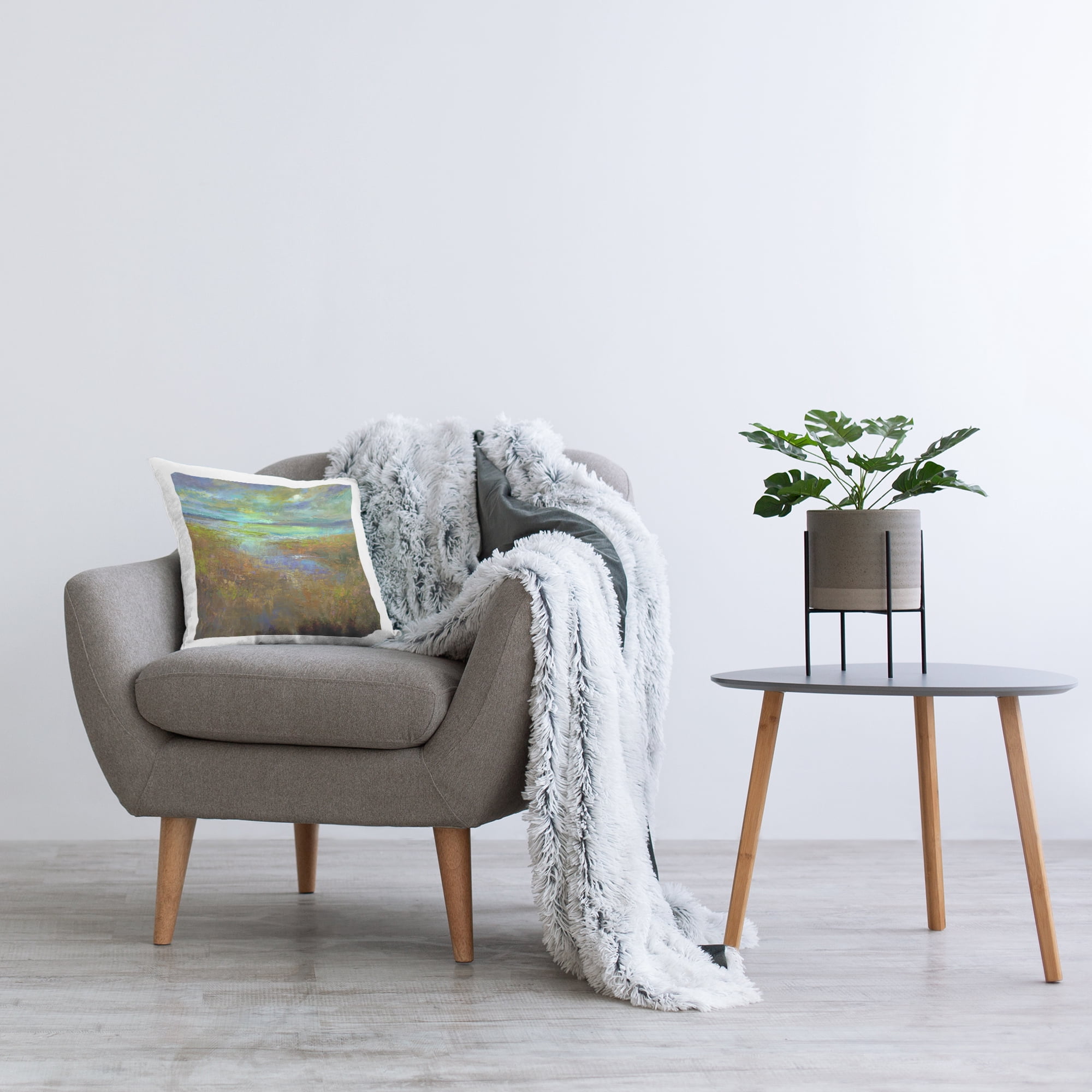 Stupell Industries Abstract Stream View Decorative Printed Throw Pillow Design by Sheila Finch .