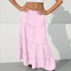 thumbnail image 5 of Vestido de Verano Midi Longitud Color Sólido Relajado Deportes Elástico de la Cintura Nudo Falda Completa para Niños, 5 of 8