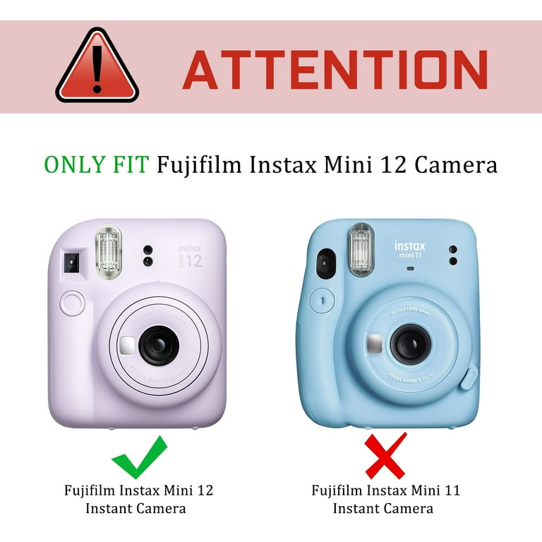 Fintie Protective Case for Fujifilm Instax Mini 12 Instant Camera Crystal Hard Shell Cover with Upgraded Film Pocket for Storing Photos Removable