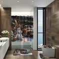 thumbnail image 1 of Juego De Cortina De Ducha Navideña Con Manta Antideslizante, Asiento De Inodoro Y Alfombrilla De Baño. Decoración De Baño De 4 Piezas. Navidad10, 1 of 4