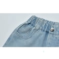 thumbnail image 5 of MEZZALL Child Girls Blue Solid Color Denim Shorts Summer Rhinestone Casual Five Quarter Length Pants Kids Vacation Bottoms, 5 of 9