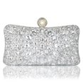 thumbnail image 1 of Bolso de noche para mujer, hermoso bolso de mano con diamantes de imitación brillantes, plateado, 1 of 7