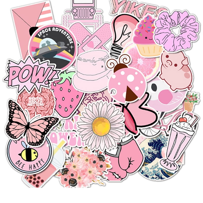 Details about   50Pcs Cartoon Pink Girls Stickers DIY Suitcase Laptop Guitar Bicycle Car Deca_BE 