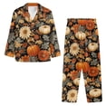 thumbnail image 2 of DISNIMO Women's 2 Piece Pajama Sets Pumpkin Leaf Printed Casual Loose Sleepwear Long Sleeve Button Down Nightwear with Matching Pajama Pants Loose Fits Loungewear Nightwear, L, 2 of 7
