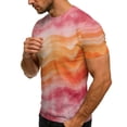 thumbnail image 4 of Otvok Womens and Mens Funny Tops Gradient Printed Casual Sports Round Neck Vintage Short Sleeve Blouse, 4 of 6