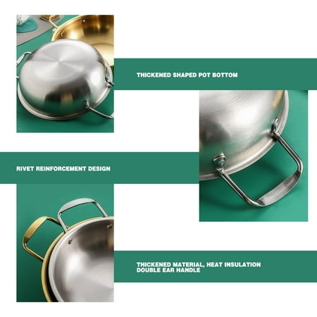 

Dusknt Clearance! Stainless Steel Bowl Korean Stainless Steel Pot Seafood Dry Pot Double Ear Golden Ramen Pot Soup Pot Instant Noodle Pot Flat Bottom Mini Hot Pot Pot Silver B 1X Stainless Steel Pot