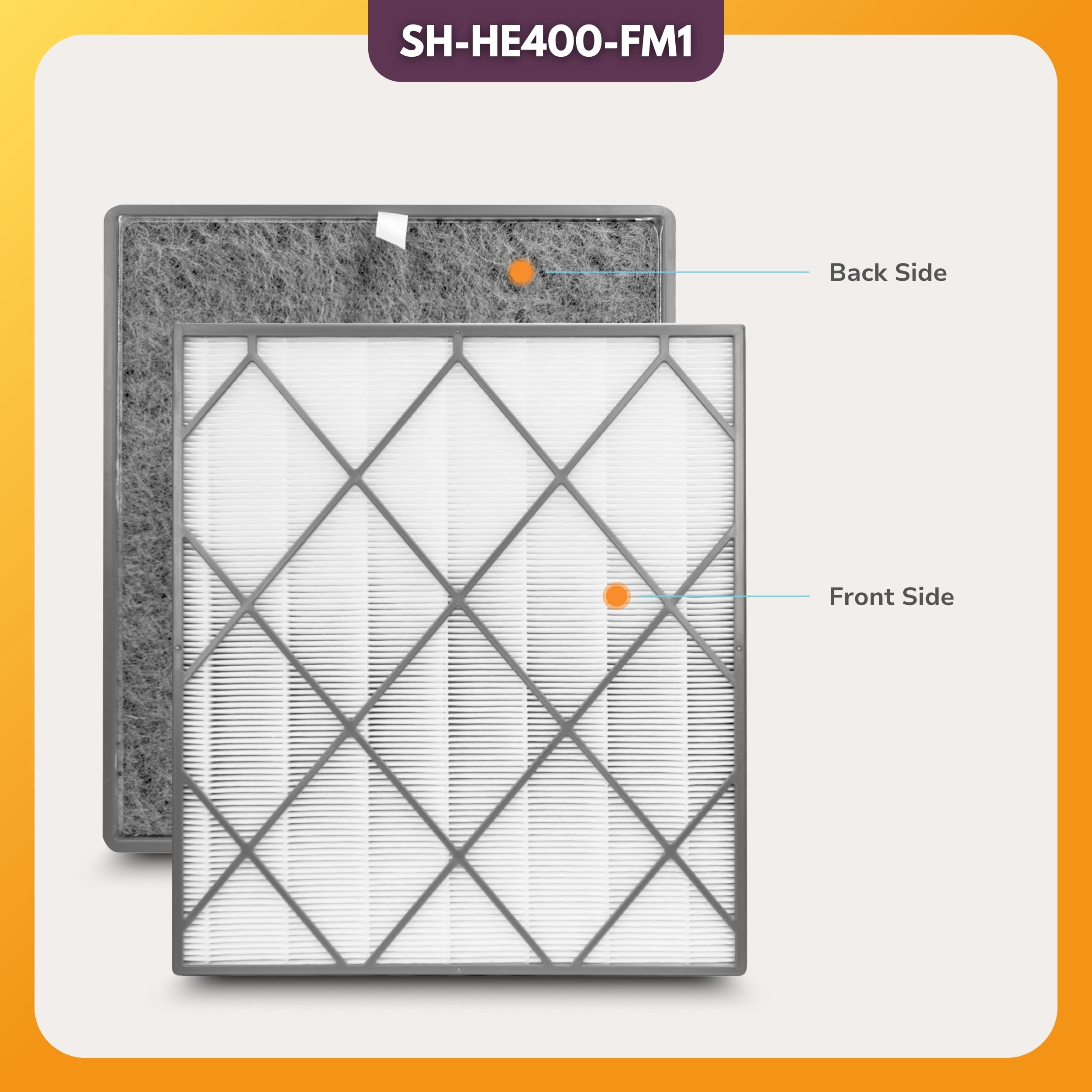 Filter-Monster Replacement HEPA Filter– Compatible with Shark HE400 Air Purifier 4 Series Purifiers