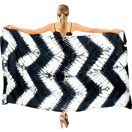 HAPPY BAY Women s Beachwear Summer Beach Bikini Wraps Sarong Coverups Wrap Skirt Bathing suit Swimsuit Swimwear Swim Cover up for Women One Size Coal  Chevron
