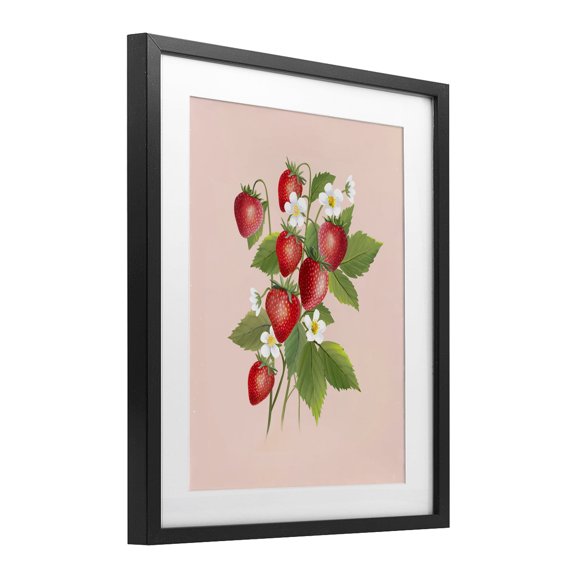 Stupell Industries Cottage Garden Strawberries Black Framed Print Under Glass, design by Diane Neukirch