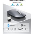 thumbnail image 5 of Ratón inalámbrico recargable, ratón Bluetooth de tres modos (BT 5.0/3.0+ 2.4g inalámbrico), ratón portátil silencioso y ultradelgado de 4000 ppp compatible con Macb, 5 of 5
