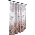 thumbnail image 5 of Serafina Home Pink Grey Butterfly Fabric Shower Curtain for Bathroom: Elegant Flower Garden Toile Design, 5 of 7