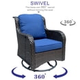 thumbnail image 4 of Ovios 9 Pieces Outdoor Patio Furniture with 30 Inch Fire Pit Table CSA Approved Grey Wicker Conversation Set with 360 Degree Swivel Rocking Chair, 4 of 8