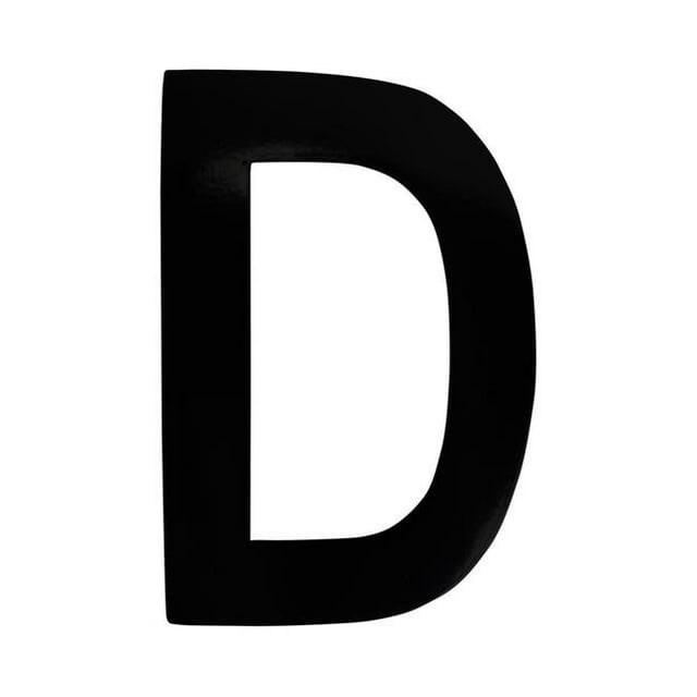 Architectural Mailboxes 3582B-D 4 in. Brass Floating House Letter D, Black