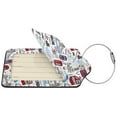 thumbnail image 4 of Rocae London Landmark2 for Leather Luggage Baggage Tags ID Label Privacy Cover ID Label with Stainless Steel Loop and Address Card, 4 of 5