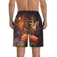 thumbnail image 3 of Disketp Men'S Swim Trunks Hawaiian Breathable Surf Beach Swimsuits Mesh Lining Beach Shorts With Pockets-Butterfly Sitting On A Flower, 3 of 9