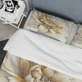thumbnail image 4 of Designart "Solitary Beige Blossom V" Floral & Botanical Bedding Covert Set - Floral Beige Traditional Bed Set With 2 Shams, 4 of 6