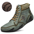 thumbnail image 2 of Botas de cuero con piel para hombre, botas de nieve cálidas, zapatos informales cómodos, zapatillas de deporte, botines occidentales impermeables, invierno, 2 of 5