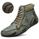 thumbnail image 2 of Botas de cuero con piel para hombre, botas de nieve cálidas, zapatos informales cómodos, zapatillas de deporte, botines occidentales impermeables, invierno, 2 of 5