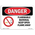 thumbnail image 1 of SignMission OS-DS-A-1218-L-1249 12 x 18 in. OSHA Danger Sign - Flammable Material Keep Open Flame Away, 1 of 1