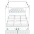 thumbnail image 6 of Upholstered Headboard Queen Metal Canopy Platform Bed With 2 Storage , Engaging For Queen, Headboard, Drawers, White, 6 of 7