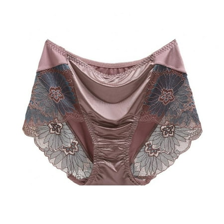

Baywell Sexy Underwear for Women Ladies Seamless Brief Womens Lace Panties Brown M-XL