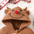 thumbnail image 7 of Otqutp Baby Deer Full Zip Hooded Bodysuit Soft Plush Animal Jumpsuit Newborn Long Sleeve Warm Romper Casual Infant Outfit for Christmas, 7 of 7