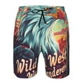 Adobk Western Style Bald Eagle Print Men's Swim Trunks Hawaiian Bathing