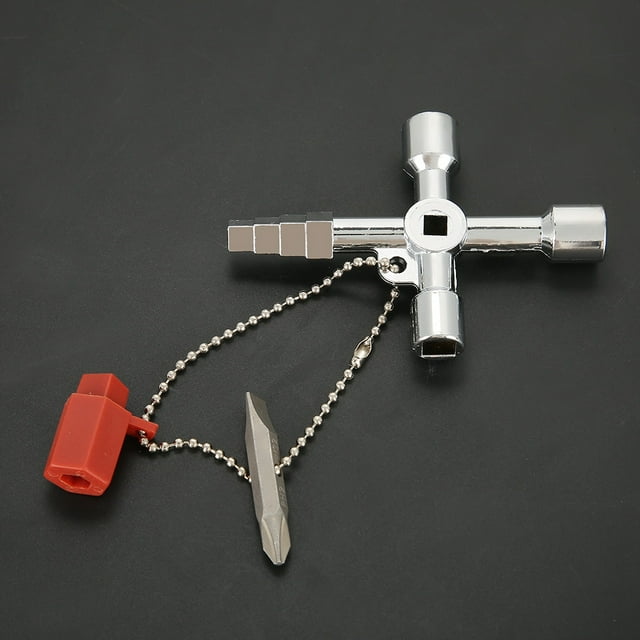 Herramienta de llave en cruz Jadeshay 4 en 1 aleación de aluminio 6 x 8.8 cm