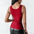 thumbnail image 6 of Aoiroe Women Built-in Bra Tank Tops Sleeveless Casual Shirts Racerback Ribbed Fitted Tank Tops Red L, 6 of 9